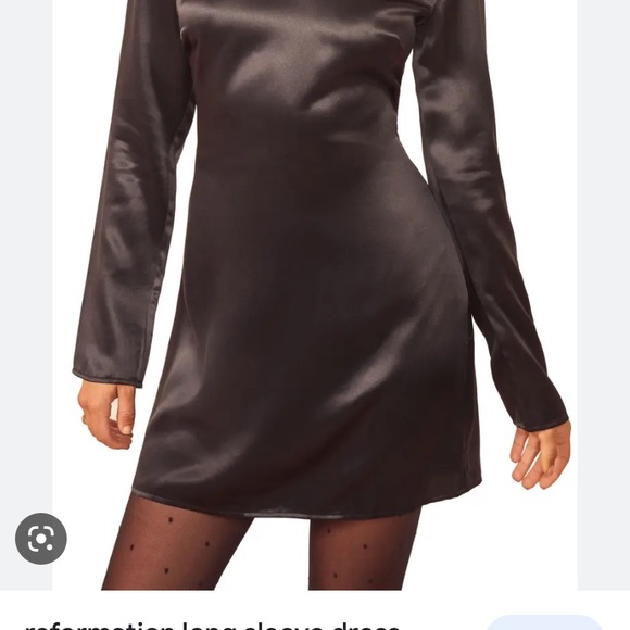 SOLD ✨Silk black mini Reformation dress - Picture 2 of 5